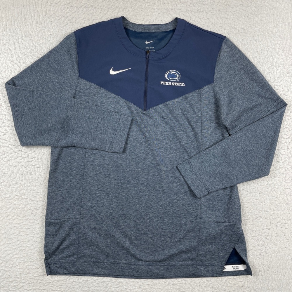 Penn State Pullover Mens Large Navy Blue Team Issue Quarter Zip Nittany Lions